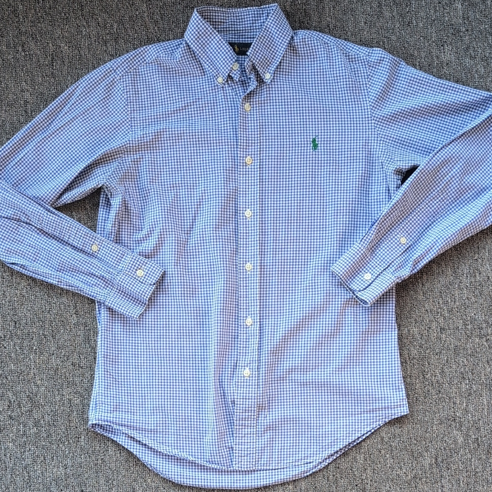 Ralph Lauren Blue and Green Casual Button Down Shirt